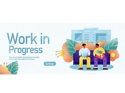 Banner-Work in progress banner color design draw flat illustration ui web