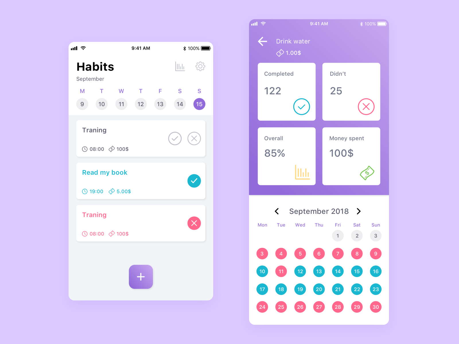 home-page-and-details-view-of-habits-app-by-shkodran-arifi-on-dribbble