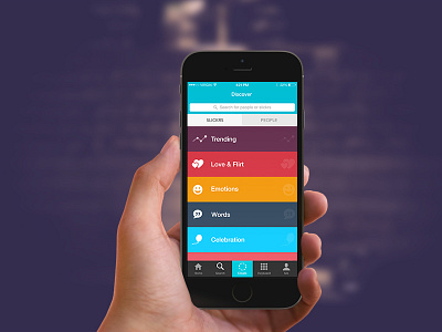 Discover Screen for Slickr app categories discover ios screen
