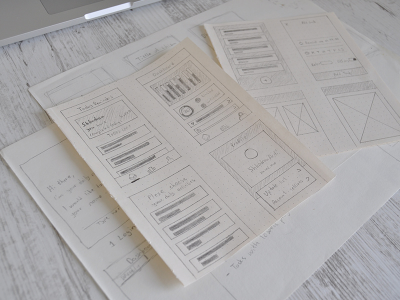 Wireframes ui ux profile home todo sketch design app wireframes
