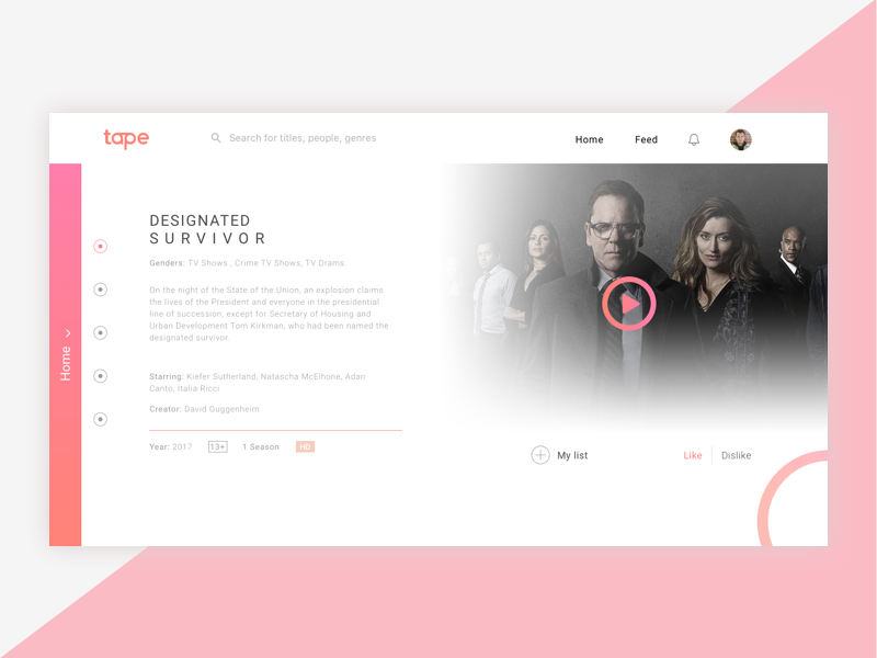 Tapenet - Movie page intro story title home video play rate film page movie tape tapenet