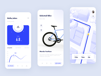 Bicycle rental App app bicycle app design map ui ux