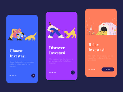 Pet dog Onboarding mobile app app design icon illustration ui ux