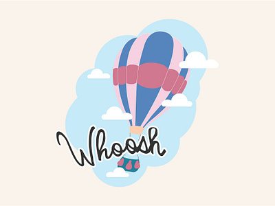 Whoosh - Hot Air Balloon Travel Logo balloon candy design illustration logo pastel vector