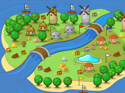 Map with elements game ios iphone