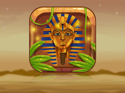 Egyptian Pharaoh Figurine appicon illustration logo ui ux