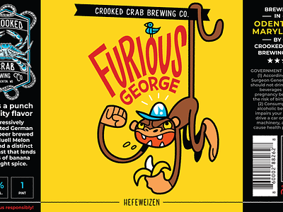 Furious George Beer Can Art beer bird branding bright colors can character curious george cute design funny illustration label monkey poop vector