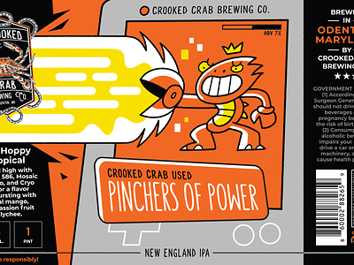 Pinchers of Power Beer Can Art beer branding bright colors can cute design funny gameboy illustration label nintendo pikachu pokemon vector