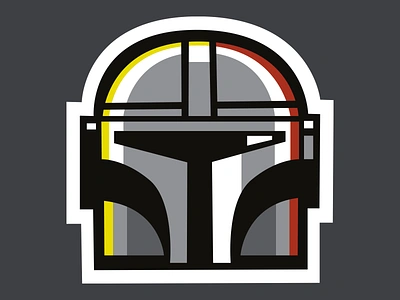 Mandalorian Sticker bright colors character grogu illustration line mandalorian mando star wars sticker sw vector