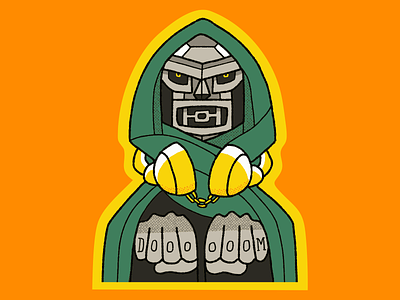 Doctor Doom MF Doom Sticker bright colors character doom illustration line sticker