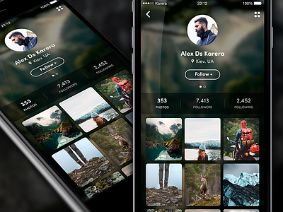 User Profile app avatar ios8 iphone app osmium photos profile social travel ui user ux