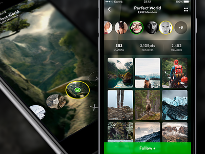 Team app avatar ios8 osmium photos profile social team travel ui user ux
