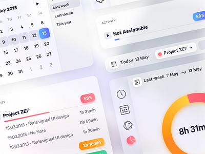 Report App UI 👩🏻‍💻👨🏻‍💻⏱ app calendar charts clean dashboard interface minimalism ossmium simple ui ui elements ux