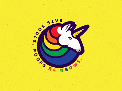 Unicorn Soul Eater badge horn horse lightning bolt poop rainbow soul souleater unicorn vector vector illustration