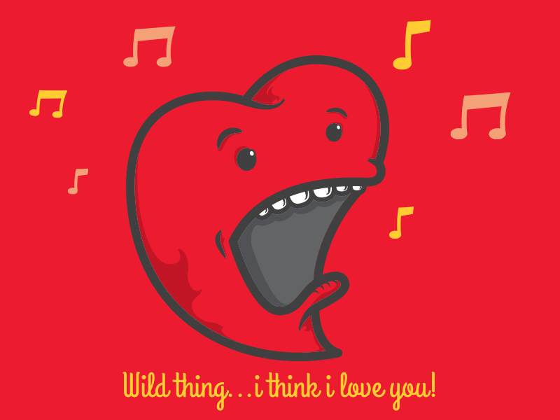 Heart Sing animation charachter gif heart lame music red sing valentines day wild thing