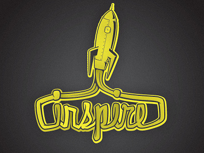 Inspire Graphic cursive inspire rocket smoke t shirt graphic type typography wonky