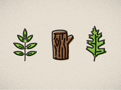 Nature Icons ash grain icon illustration leaf log nature oak offset outdoor trees vector