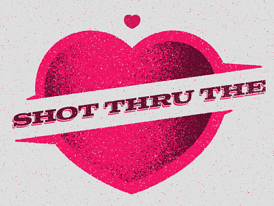 Shot Thru the Heart banner graphic design grunge heart move pink texture vector western