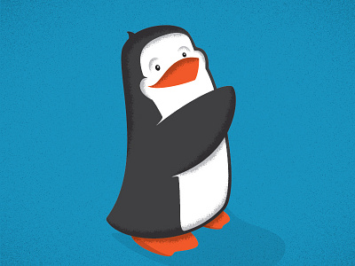 Penguin alfalfa arctic black and white grunge happy illustration penguin vector