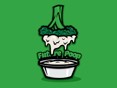 Future Poop: Broccoli & Ranch broccoli dip future futurepoop green illustration lunch poop ranch snack stalk vector vegetable