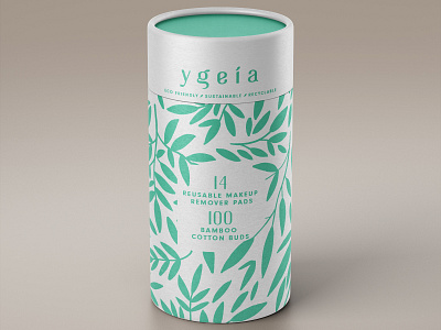 Packaging for cotton buds and makeup pads cosmetic packaging leaf pattern modern design one color packaging design pattern design tube packaging