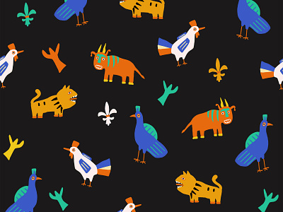 Pattern Benin - France african motif animal pattern baby animals baby pattern benin color pattern fleur de lys french pattern design tribal motif