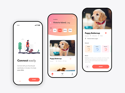 Find - A - Pet adopt animal app design figma mobile pet product design ui user experience user interface design ux