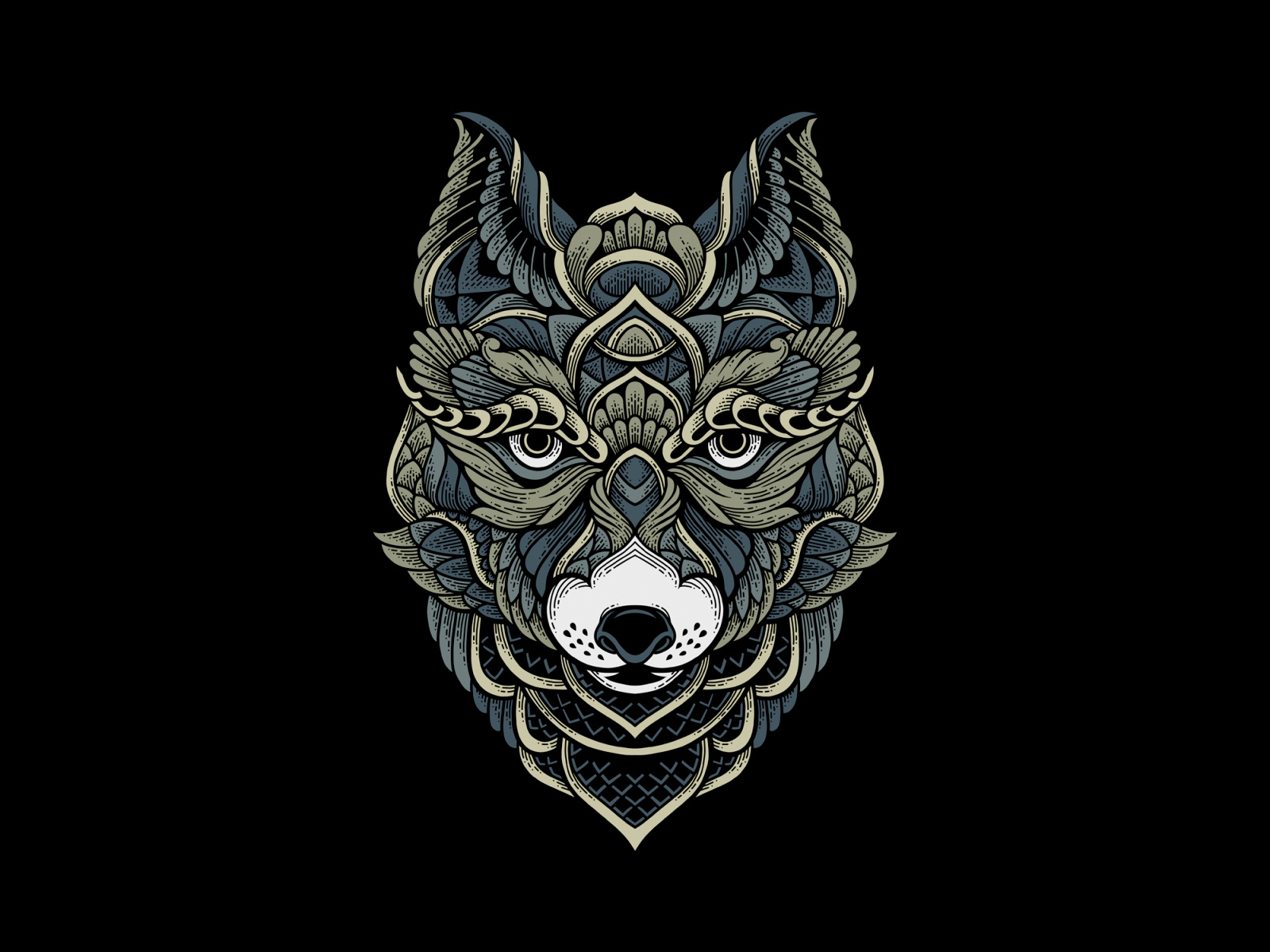 Wolf For Ark Studio Detailed Illustration With Engraving Patter By Prastika Bakti Permana On Dribbble