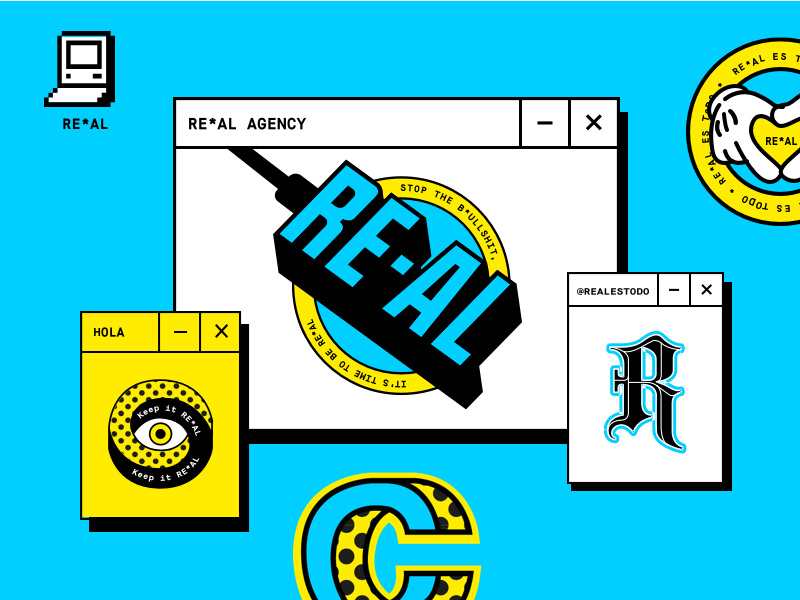 RE*AL real agency real art graphic illustration graphic design real brand branding art direction