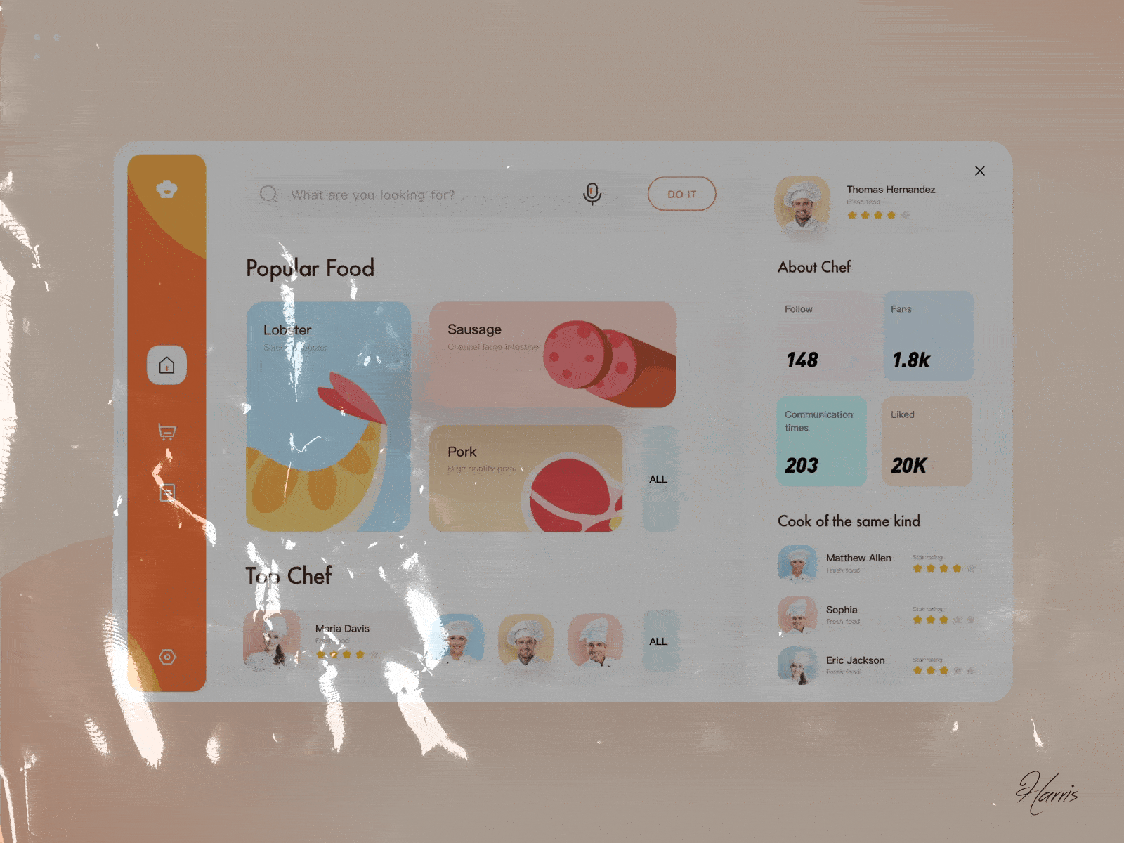 Food-web design app design illustration ui