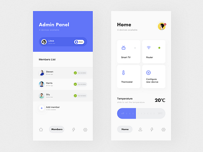 Smart Home App app design icon ui ux