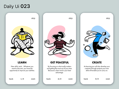 Daily Ui 023 - OnBoarding app colors daily ui dailyui design illustration light onboarding ui uidesign ux vector