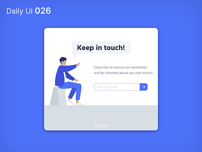 Daily Ui 026 - Subscribe blue daily ui dailyui design human illustration newsletter subscribe ui uidesign ux vector