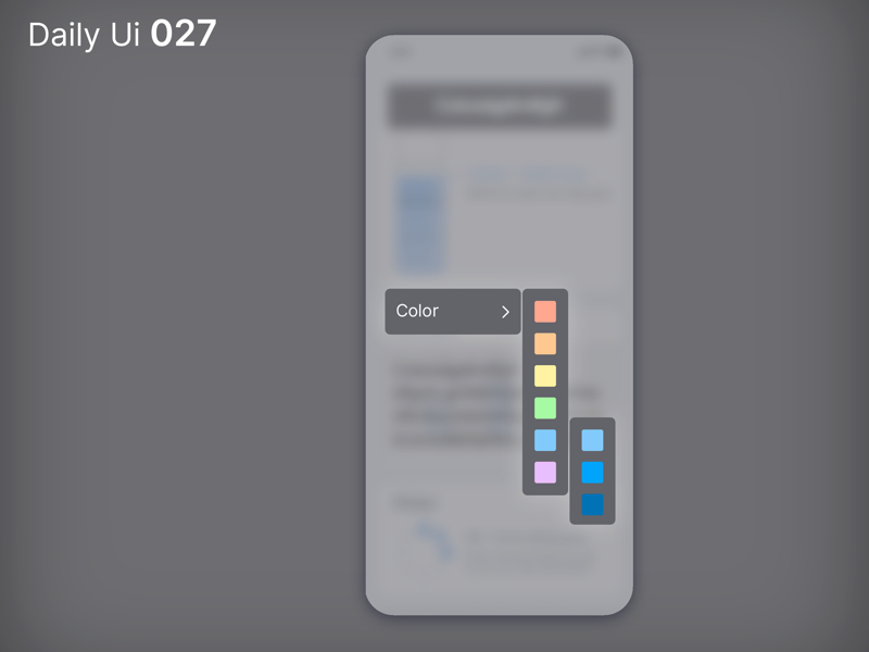 Daily Ui 027 - Dropdown mobile menu colors dropdown ui design ux design ui daily ui