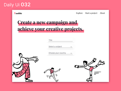 Daily Ui 032 - Crowfunding Campaign character colors crowfunding daily ui dailyui design illustration pink ui ui design uidesign ux