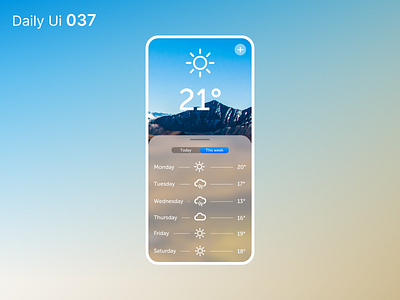 Daily Ui 037 - Weather app daily ui dailyui day degrees design photo rain sun sunny temperature ui ui design uidesign ux weather weather app