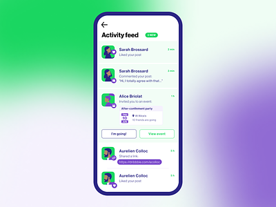 Daily ui 047 - Activity Feed activity activity feed app colors daily 100 challenge daily ui dailyui design feed notification ui ui design uidesign ux