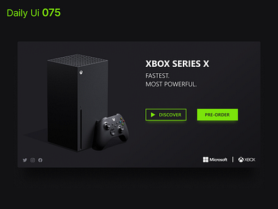 Daily Ui 075 - Pre-Order console daily 100 challenge daily ui daily ui 075 dailyui dark design gaming microsoft pre order preorder ps5 ui ui design uidesign ux xbox xbox series x