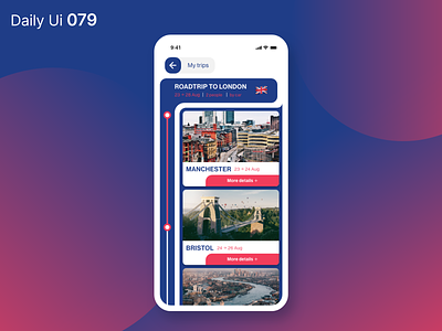 Daily ui 079 - Itinerary app daily 100 challenge daily ui daily ui 079 daily ui challenge dailyui design itinerary london mobile roadtrip travel travel app trip ui ui design uidesign user interface ux