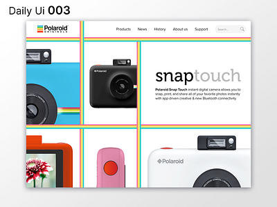 Daily Ui 003 - Landing Page camera colorful colors daily ui dailyui design desktop landing page polaroid rainbow ui uidesign ux