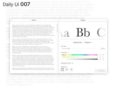Daily Ui 007 - Settings 007 daily ui dailyui design desktop font serif settings text ui uidesign ux