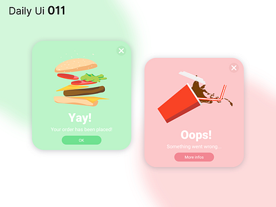 Daily Ui 011 - Flash Message burger daily ui dailyui design feedback flash message food illustration ui uidesign ux