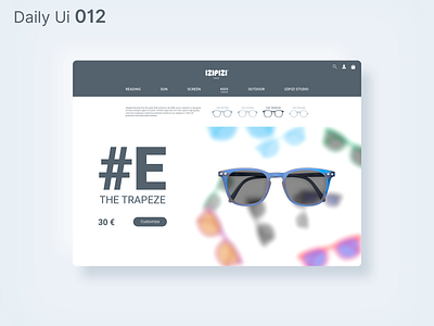 Daily Ui 012 - Single Product blue branding daily ui dailyui design desktop e commerce sunglasses ui uidesign ux