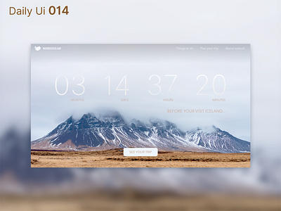 Daily Ui 014 - Countdown Timer cloudy daily ui dailyui design desktop landscape mountains photo ui uidesign ux