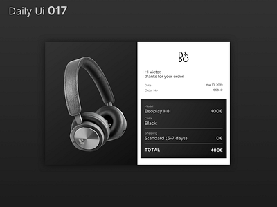 Daily Ui 017 - Email Receipt daily ui dailyui dark dark ui design ui uidesign ux