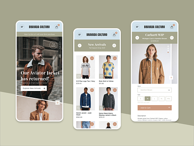 Bravada Coltura E-Commerce app clean concept design ecommerce fashion flat minimal mobile typography ui web