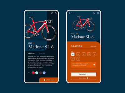 Trek Bicycle - Mobile Interface app clean concept design ecommerce flat minimal typography ui web