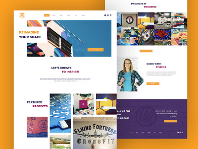 Corey Beth Studios artist colorful design landing mobile muralist page web webdesign website