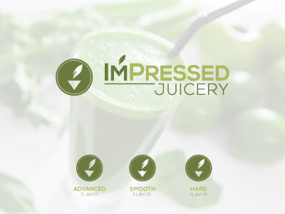 ImPressed Juicery logo design cold pressed green healthy juice logo design raw startup