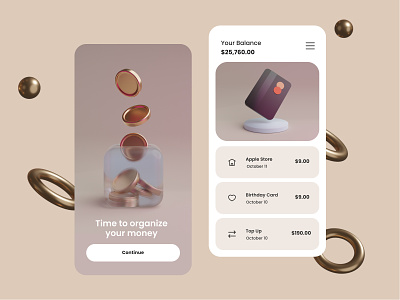 Save money💰 3d app app design bank bank card card coin finance fintech gold interface management app minimal mobile money money managment save money ui user interface ux